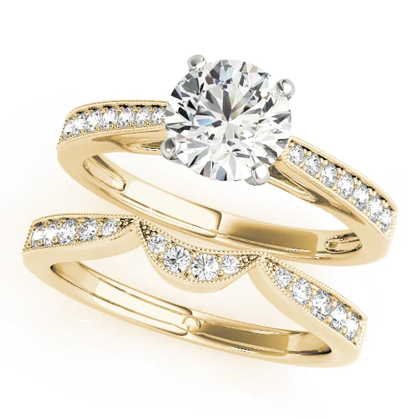 Single Row Graduating Milgrain Engagement Ring - Image 6