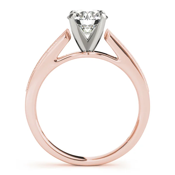 Single Row Graduating Milgrain Engagement Ring - Image 8