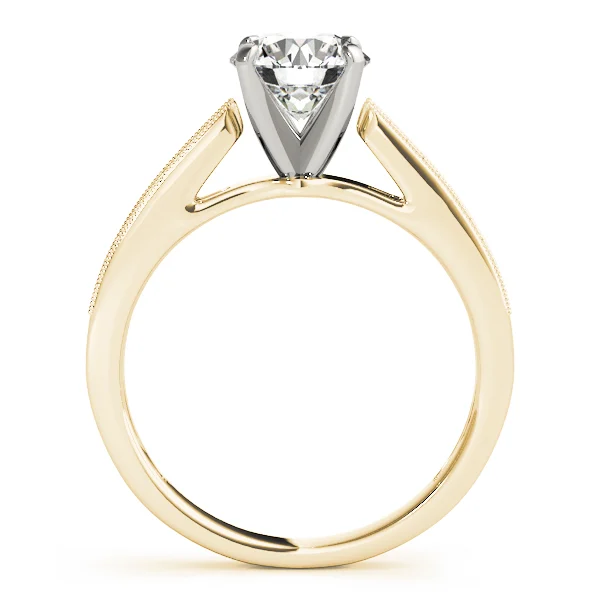 Single Row Graduating Milgrain Engagement Ring - Image 5