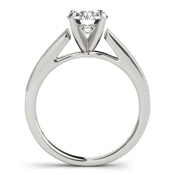 Single Row Graduating Milgrain Engagement Ring - Image 2