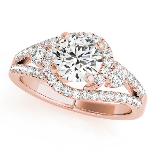 Bypass Halo Split Shank Engagement Ring - Image 7