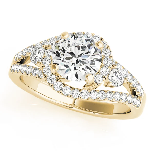 Bypass Halo Split Shank Engagement Ring - Image 4