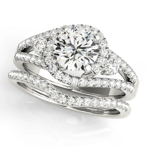 Bypass Halo Split Shank Engagement Ring - Image 3