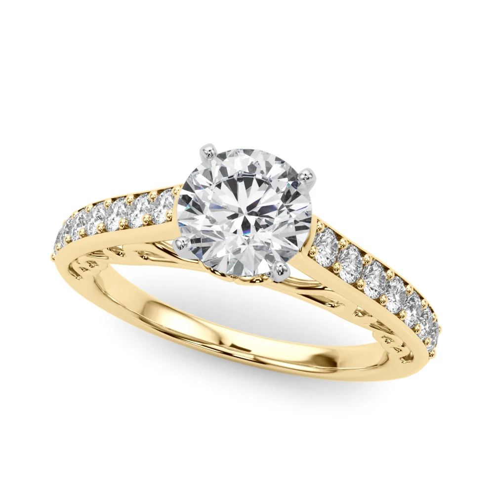 Single Row Prong In Channel Side Scroll Engagement Ring - Image 5