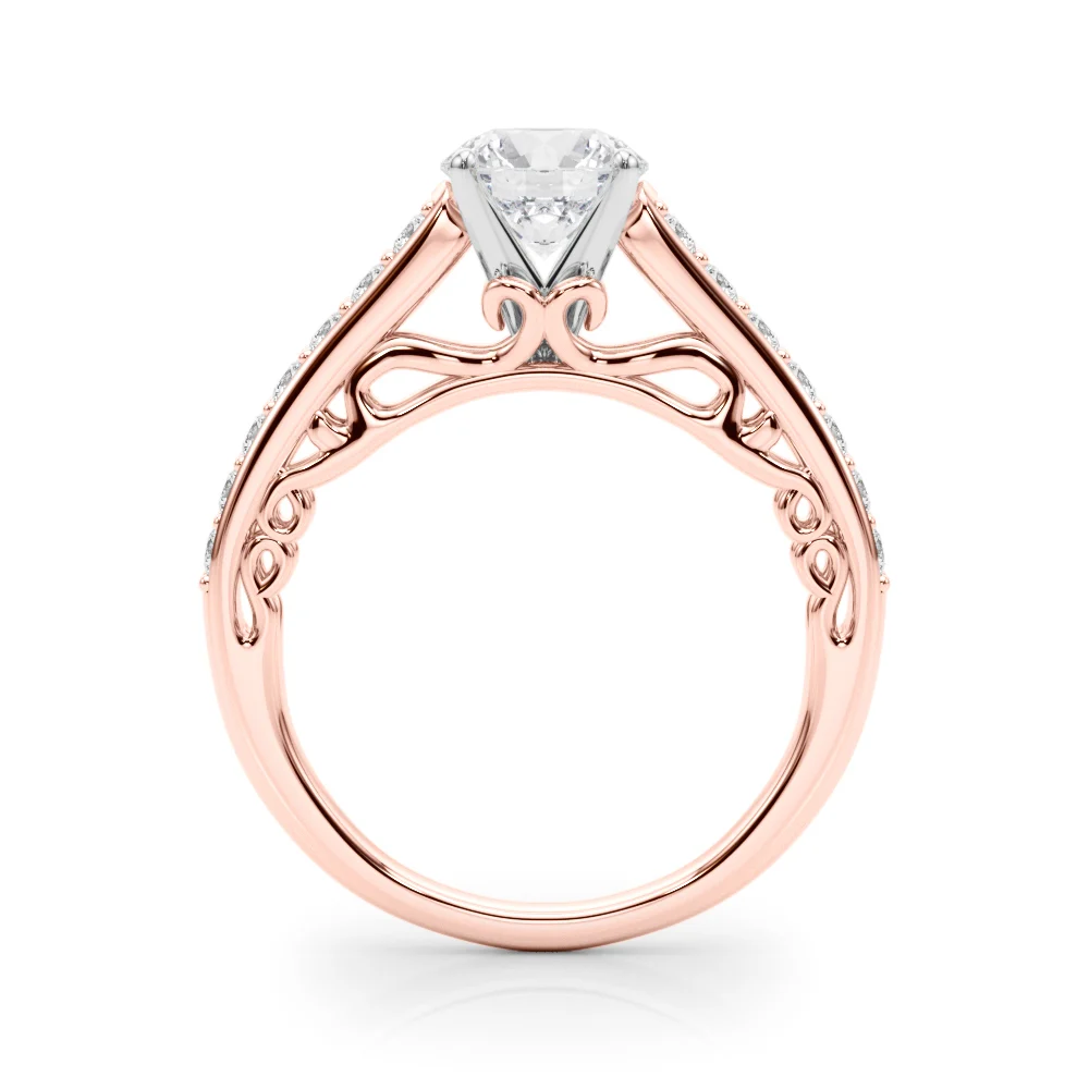 Single Row Prong In Channel Side Scroll Engagement Ring - Image 10