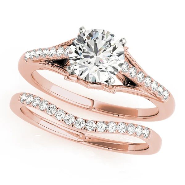 Classic Solitaire Accented Milgrain Engagement Ring - Image 9