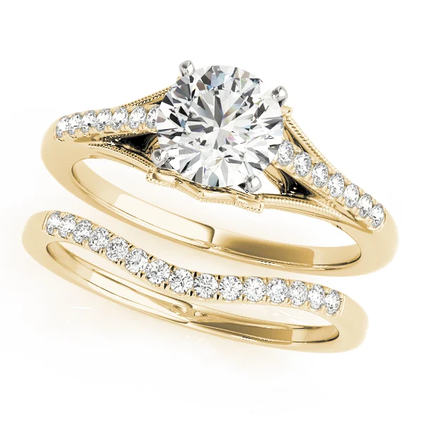 Classic Solitaire Accented Milgrain Engagement Ring - Image 6