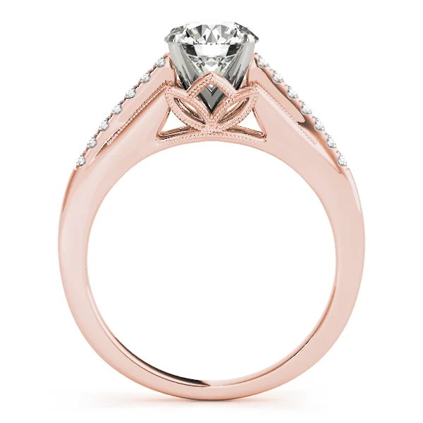 Classic Solitaire Accented Milgrain Engagement Ring - Image 8