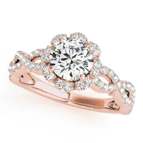 Twisted Shank Halo Engagement Ring - Image 7