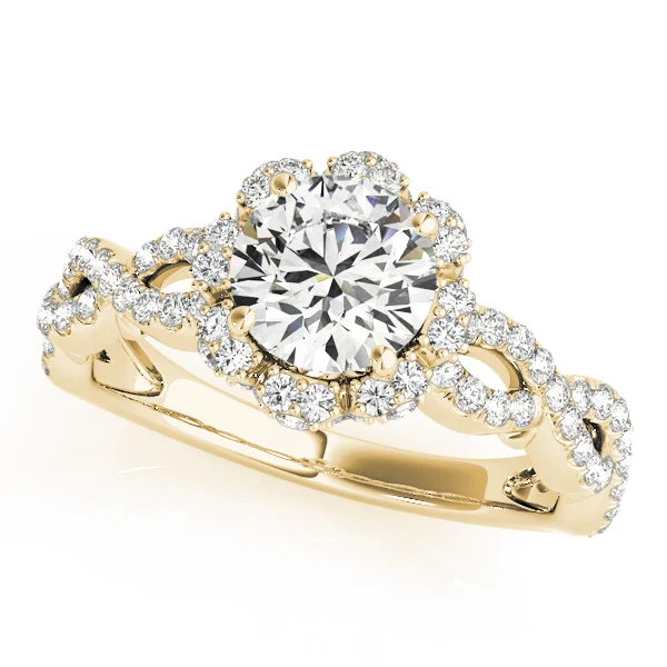 Twisted Shank Halo Engagement Ring - Image 4
