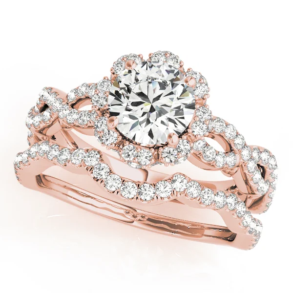 Twisted Shank Halo Engagement Ring - Image 9