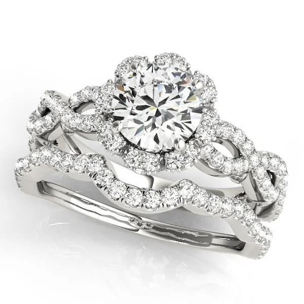 Twisted Shank Halo Engagement Ring - Image 3