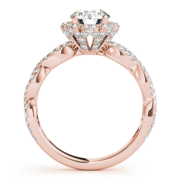 Twisted Shank Halo Engagement Ring - Image 8
