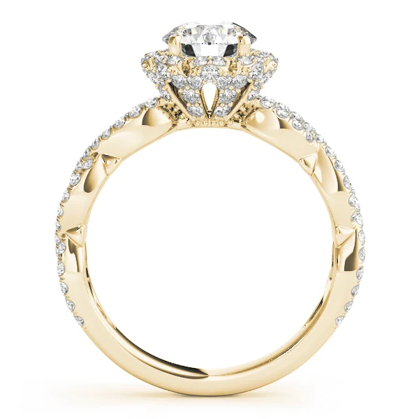 Twisted Shank Halo Engagement Ring - Image 5