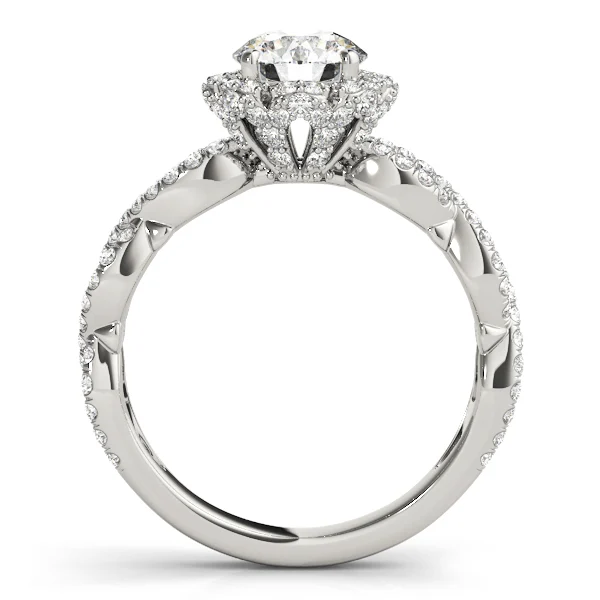 Twisted Shank Halo Engagement Ring - Image 2
