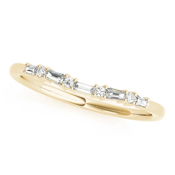 Alternating Round & Fancy Shape Baguette Wedding Rings - Image 3