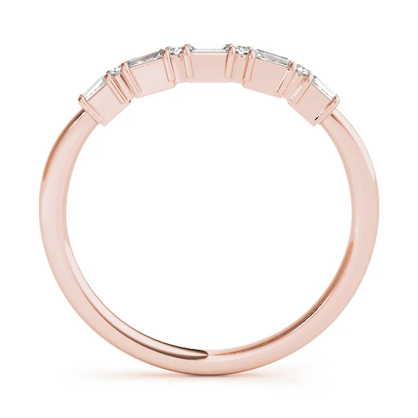 Alternating Round & Fancy Shape Baguette Wedding Rings - Image 6