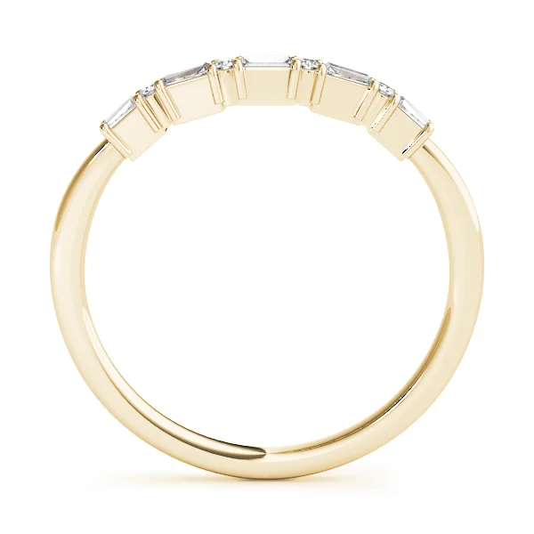 Alternating Round & Fancy Shape Baguette Wedding Rings - Image 4
