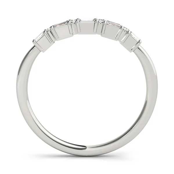 Alternating Round & Fancy Shape Baguette Wedding Rings - Image 2