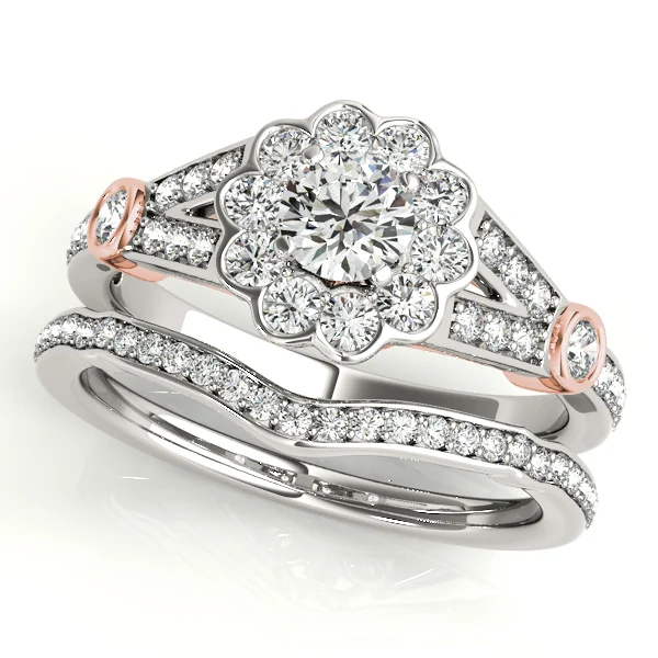 Flower Halo Split Shank Engagement Ring - Image 9