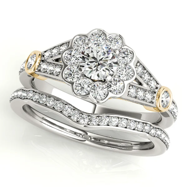 Flower Halo Split Shank Engagement Ring - Image 6