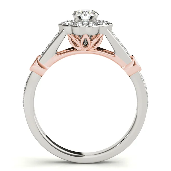 Flower Halo Split Shank Engagement Ring - Image 8