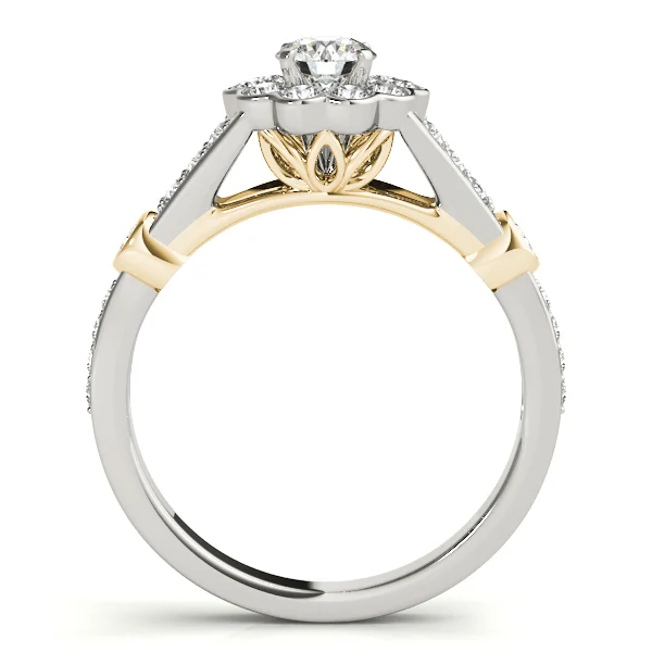 Flower Halo Split Shank Engagement Ring - Image 5