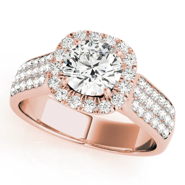 Multirow Pavé Halo Engagement Ring - Image 7