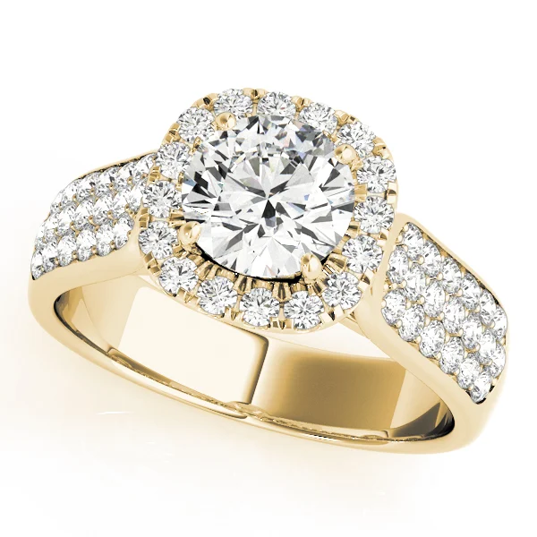 Multirow Pavé Halo Engagement Ring - Image 4