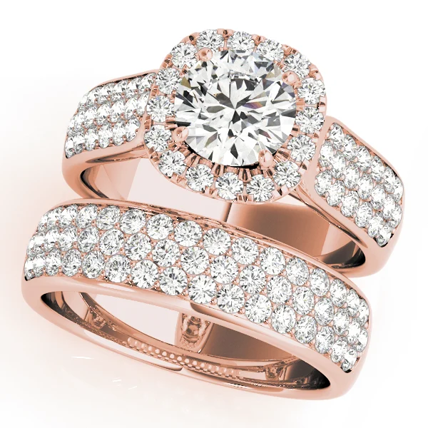 Multirow Pavé Halo Engagement Ring - Image 9