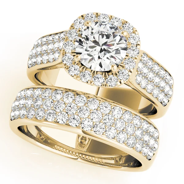 Multirow Pavé Halo Engagement Ring - Image 6