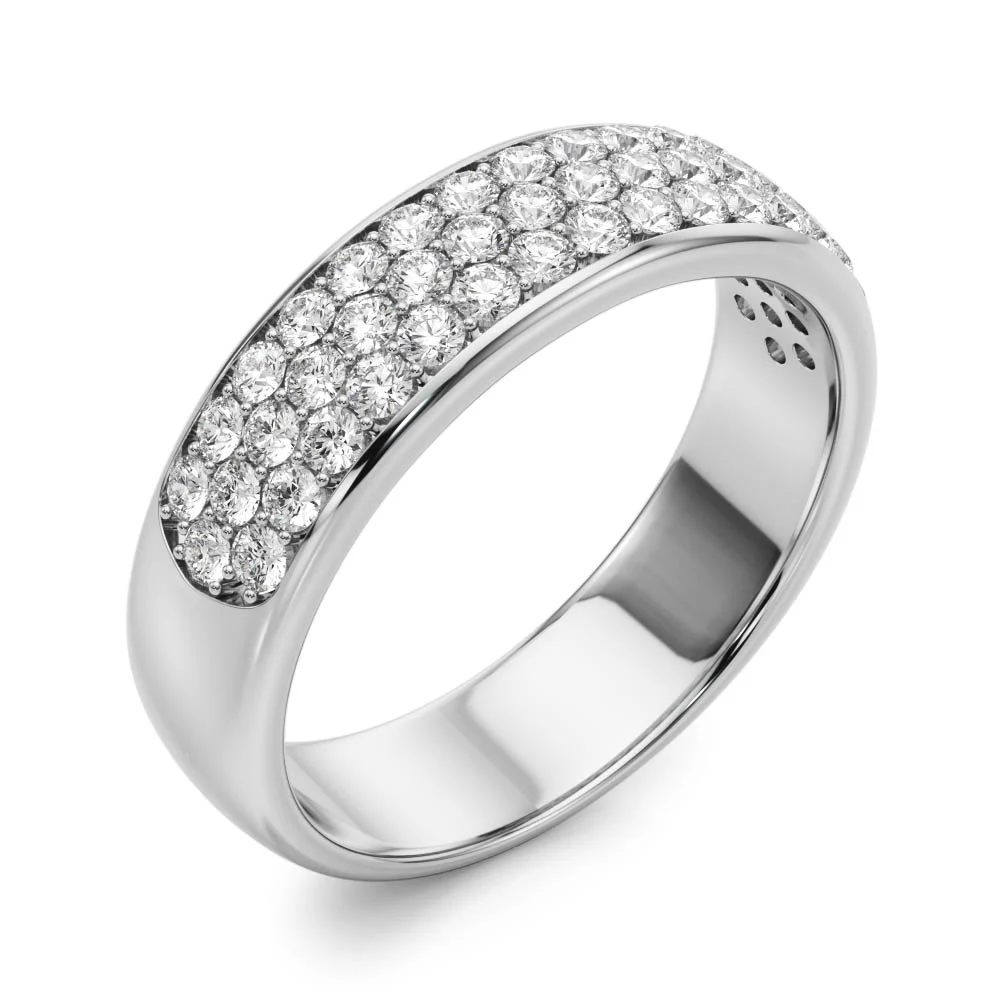 Multiple Row Pavé Set Wedding Band - Image 4