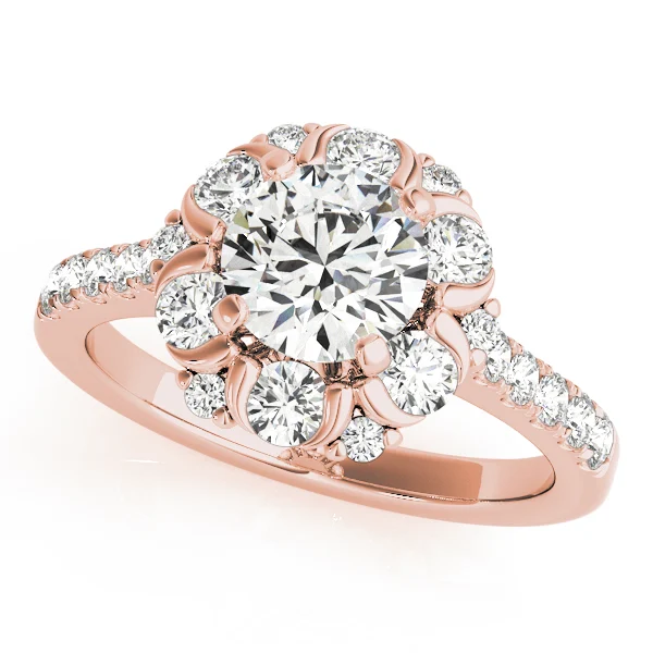 Flower Shape Halo Engagement Ring - Image 9