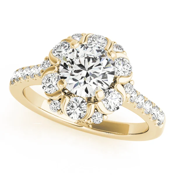 Flower Shape Halo Engagement Ring - Image 5