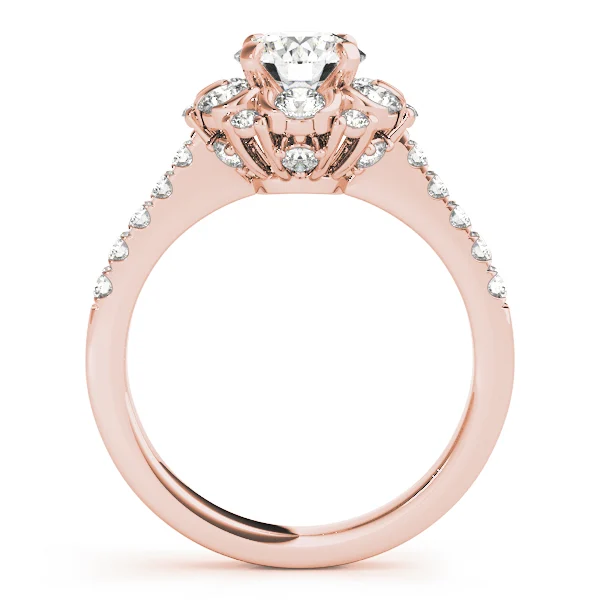 Flower Shape Halo Engagement Ring - Image 10