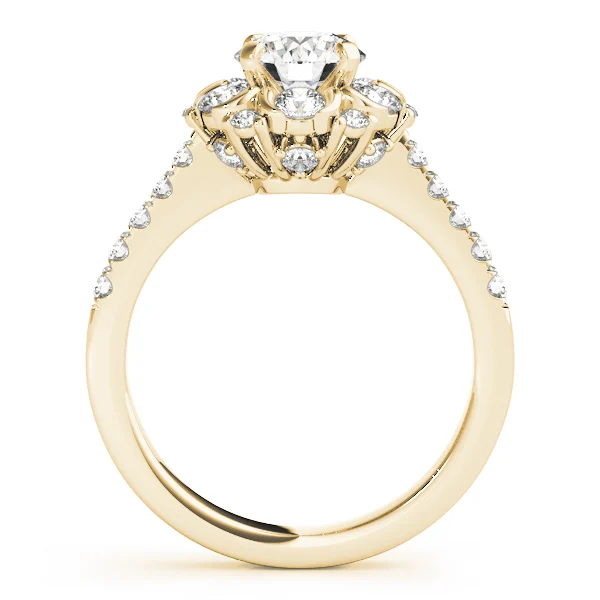 Flower Shape Halo Engagement Ring - Image 6