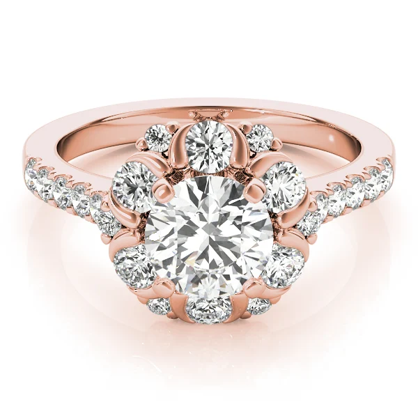Flower Shape Halo Engagement Ring - Image 12