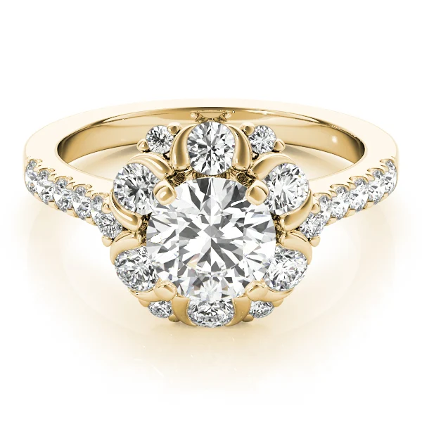 Flower Shape Halo Engagement Ring - Image 8