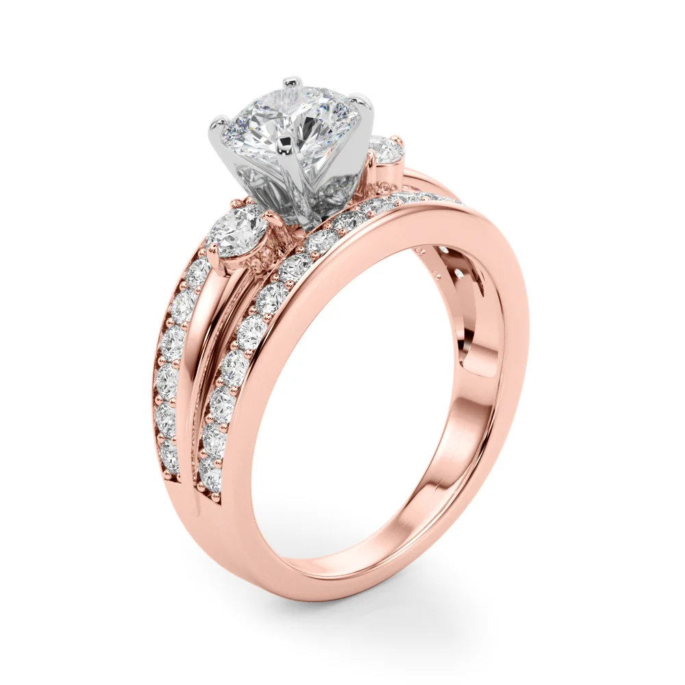 3-Stone Multirow Split Shank Engagement Ring - Image 14