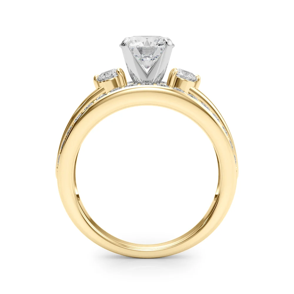 3-Stone Multirow Split Shank Engagement Ring - Image 7