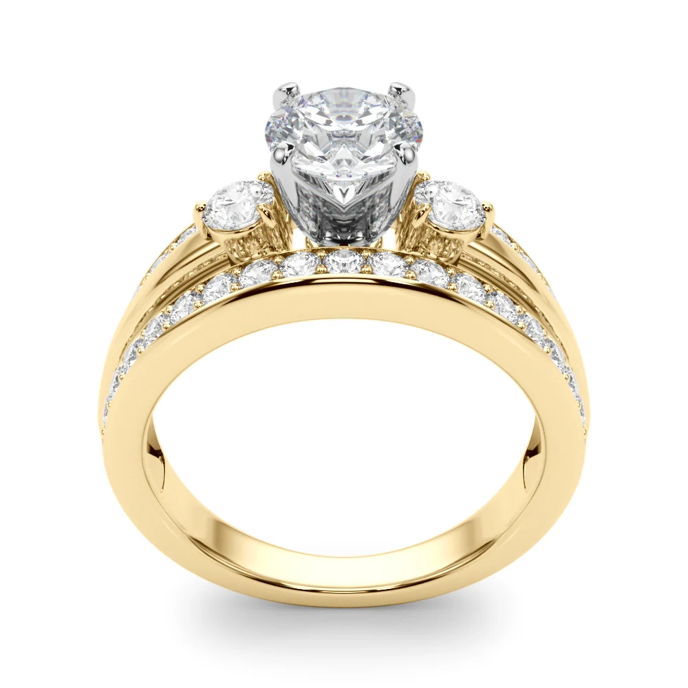 3-Stone Multirow Split Shank Engagement Ring - Image 10