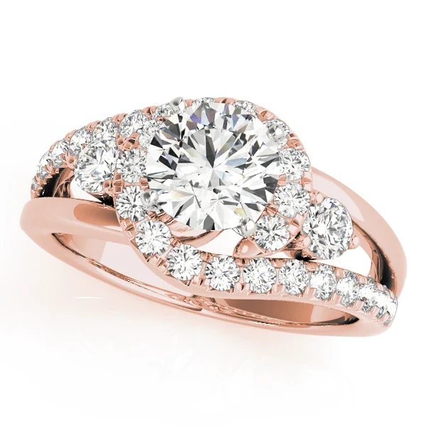 Bypass Swirl Halo Engagement Ring - Image 11