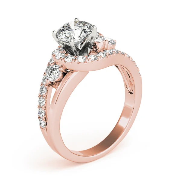 Bypass Swirl Halo Engagement Ring - Image 14