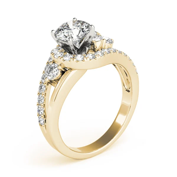 Bypass Swirl Halo Engagement Ring - Image 9