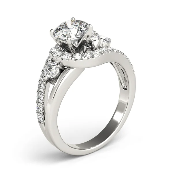 Bypass Swirl Halo Engagement Ring - Image 4