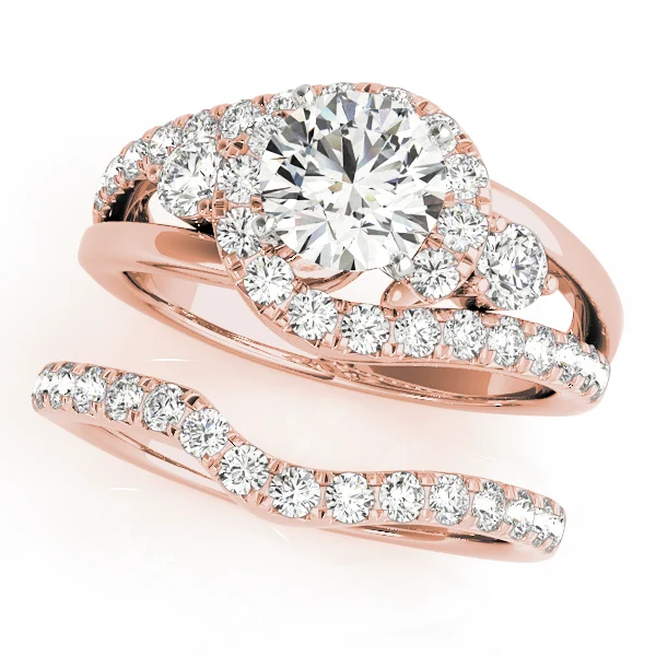 Bypass Swirl Halo Engagement Ring - Image 13