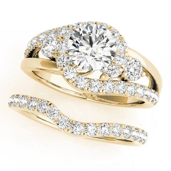 Bypass Swirl Halo Engagement Ring - Image 8
