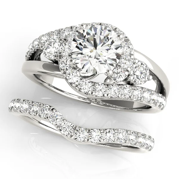 Bypass Swirl Halo Engagement Ring - Image 3