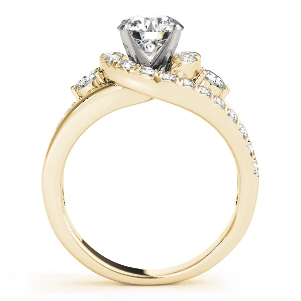 Bypass Swirl Halo Engagement Ring - Image 7