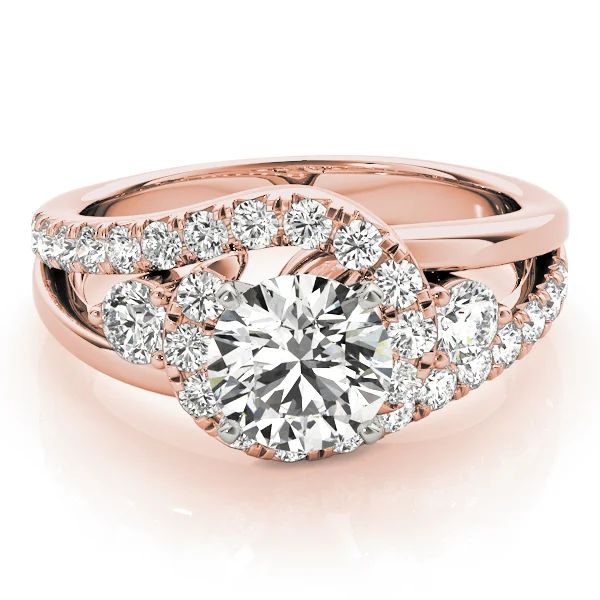 Bypass Swirl Halo Engagement Ring - Image 15